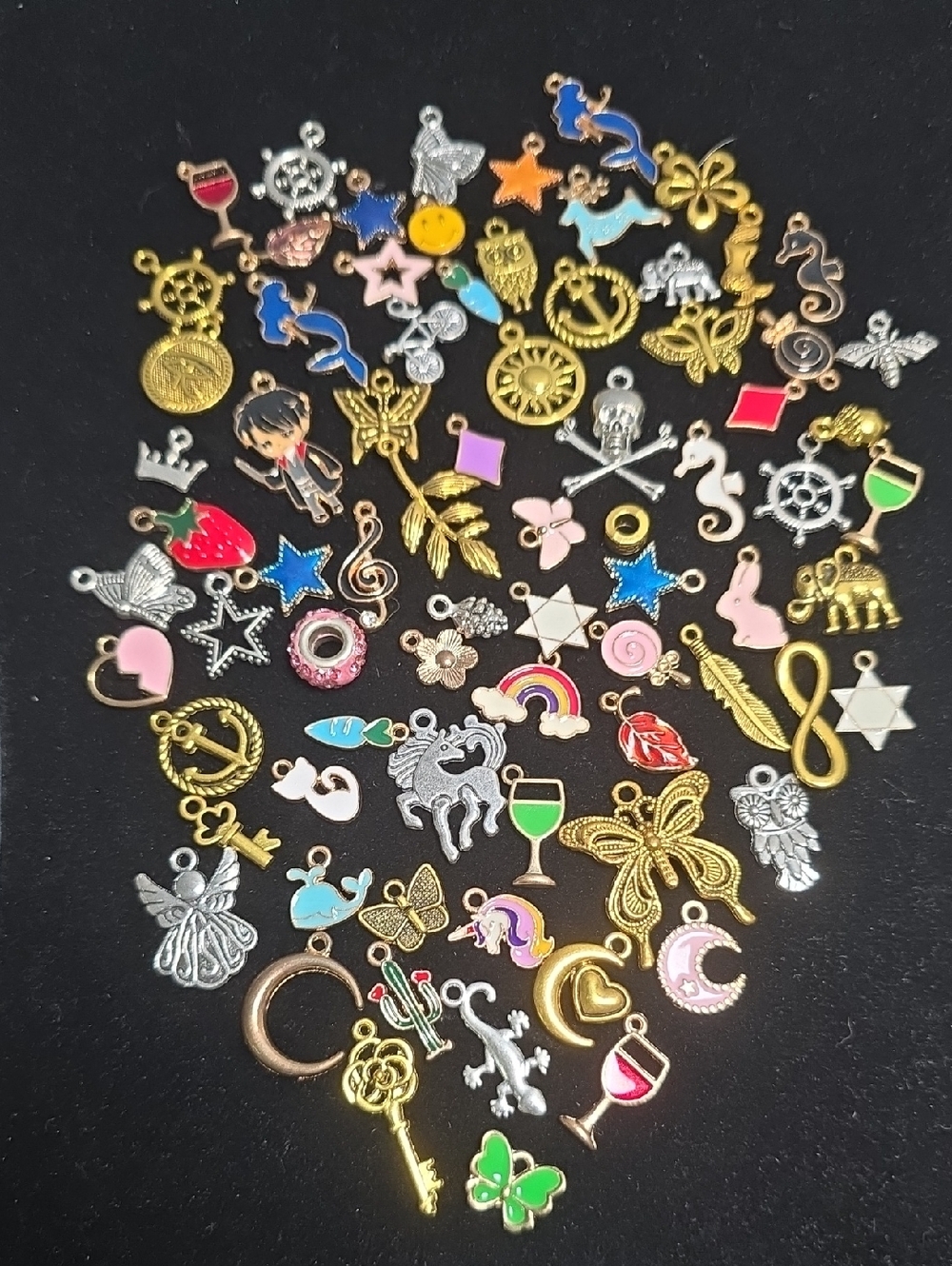 Mixed Enamel and Metal Charms - Multicolor Assortment